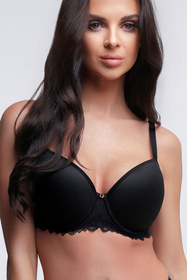 Ava 2255 biustonosz push-up gładki z mikrofibry black
