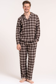 Moraj PDM5700-003 piżama flanelowa w kratę brown