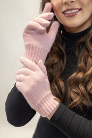 Komplet czapka+komin+rękawiczki Vivisence 7014 Kmpl+R pudrowy róż