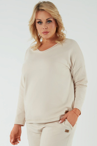 Bluza nierozpinana Italian Fashion Madri dł.r. beż