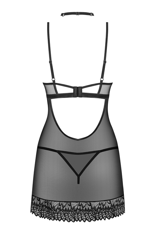 Komplet koszulka + stringi Obsessive Donarella chemise black 