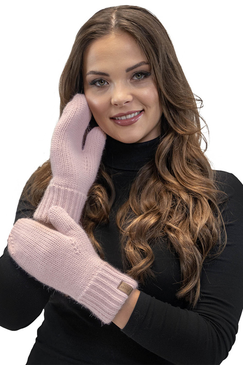 Komplet czapka+szalik+rękawiczki Vivisence 7015 Kmpl+R pudrowy róż
