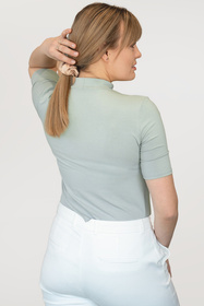 Babell Layla bluzka ze stójką i krótkim rękawem mięta