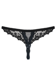 Obsessive Letica Crotchless Thong Majtki stringi, czarny