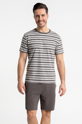 Moraj PDM3700-005 piżama męska krótki rękaw i szorty patt 1-taupe