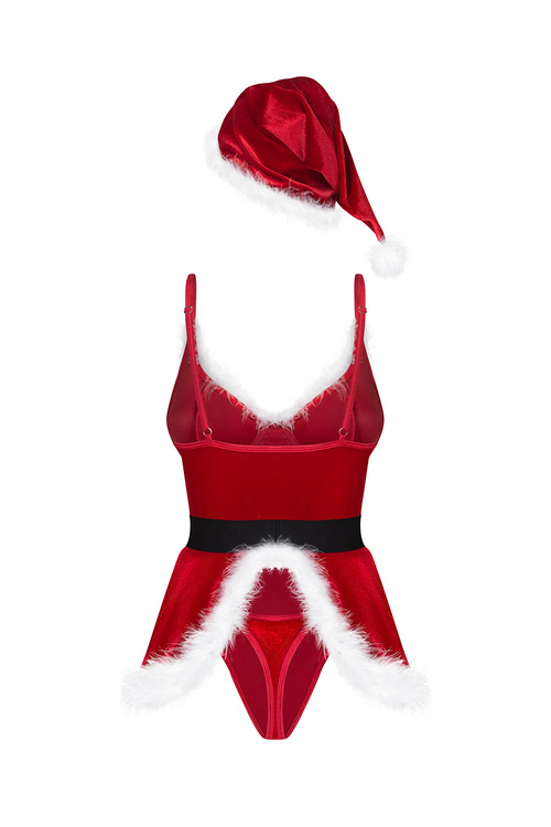 Obsessive Hot Santa kostium z body i czapką, red