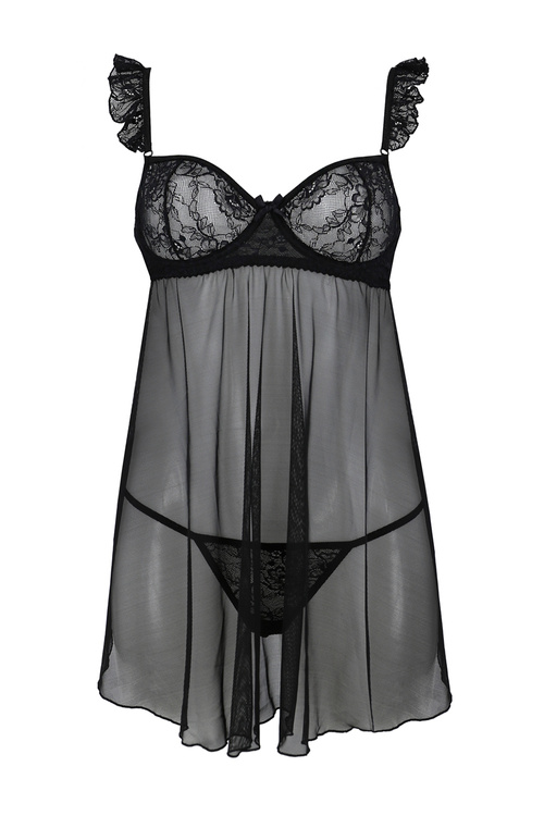 Nocna komplet koszulka + stringi Avanua Milagros chemise black