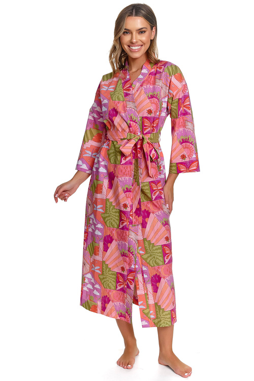 Doctor Nap SWW.7430 szlafrok bawełniany wiązany hawaii