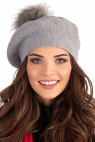 Vivisence 7035 Nakrycie głowy beret, szary