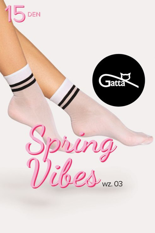 Skarpetki Gatta Spring Vibes 03 15 DEN bianco-nero