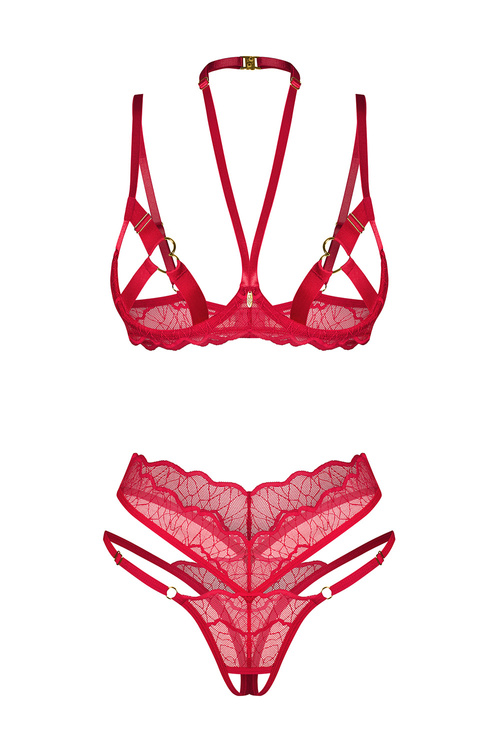 Komplet biustonosz + stringi Obsessive Cupide Desir 2-pcs set red