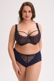 Gaia 1323M Veda Maxi biustonosz półusztywniany, haftowany tiul granatowy