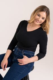 Moraj BD900-420-LV bluzka z długim rękawem V-neck black