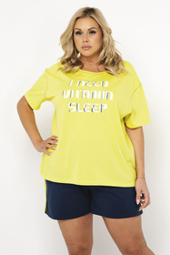 Italian Fashion Sidari kr.r. kr.sp. Nocna piżama, żółty/granat