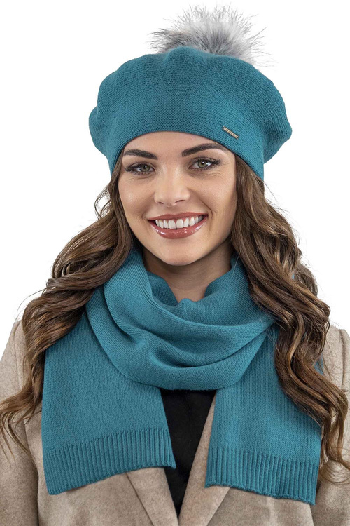 Vivisence 7035 Nakrycie głowy beret, turkus