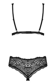 Obsessive Sweetia 2-pcs set Nocna komplet biustonosz + stringi, czarny