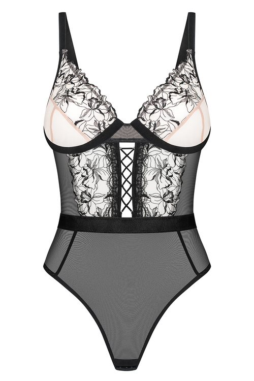 Obsessive Vila Blanes teddy body z fiszbinami multicolor