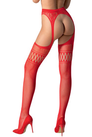 Pończochy z pasem Passion S026  red