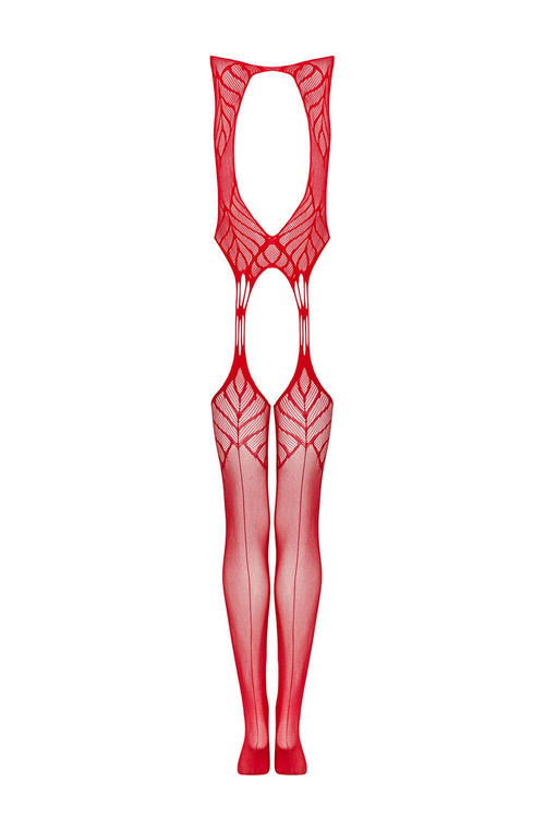 Obsessive N122 bodystocking Body sexy, czerwony