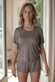 Komplet koszulka + szorty Vivisence 2042 szary