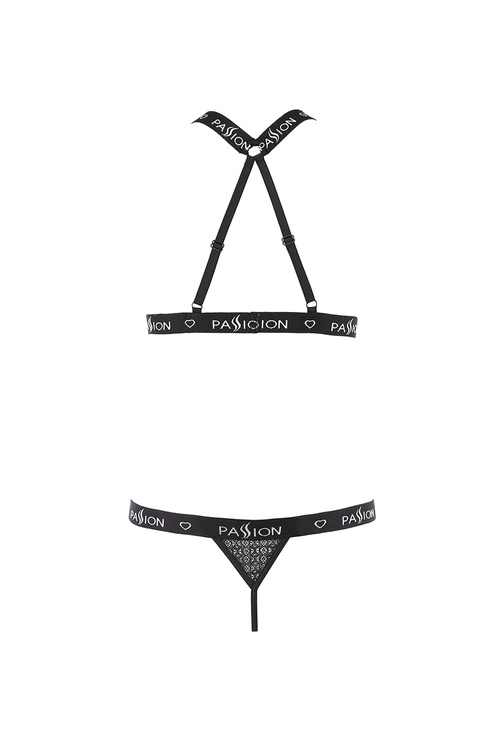 Nocna komplet biustonosz + stringi Passion Mirajane set black