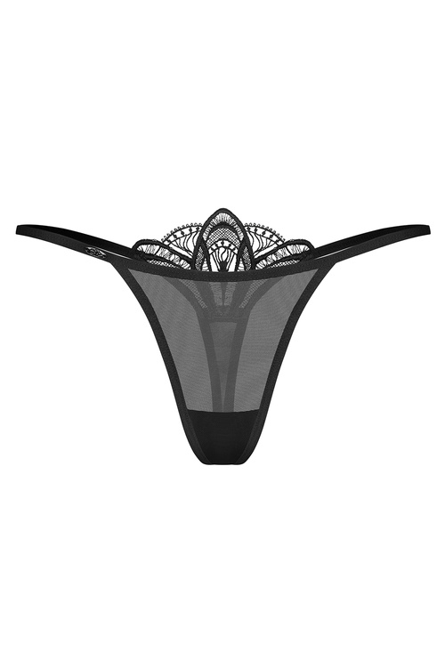 Obsessive Ezmee thong stringi z koronkowym tyłem black