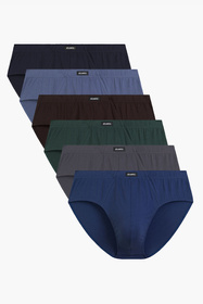 Atlantic 6SMP-001 slipy męskie klasyczne 6-pack bawełna, niebieski ciemny/granat/zielony/brąz/grafit/denim