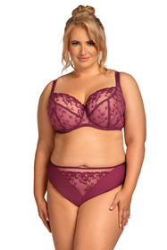 Nessa Nel N500 biustonosz miękki z haftem i fiszbinami burgund