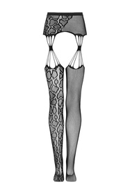 Wyrób pończoszniczy pończochy z pasem Obsessive S821 stockings czarny