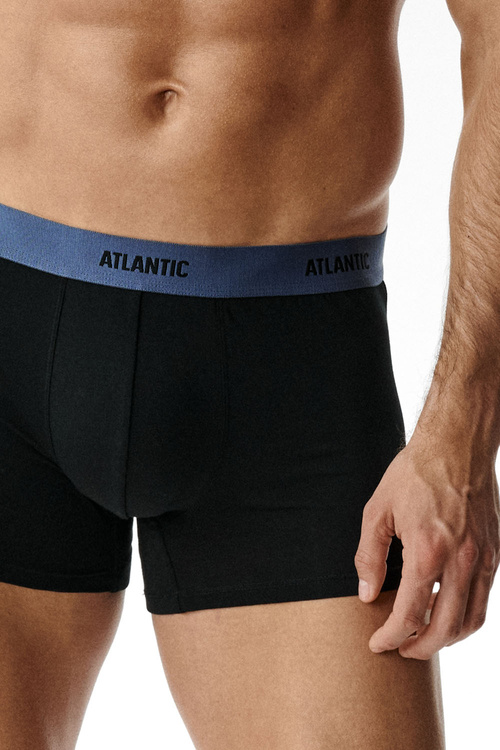 Atlantic 3MH-0111 bokserki męskie 3-pack dopasowane, czarny/denim/czarny