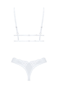 Nocna komplet biustonosz + stringi Obsessive Heavenlly 2-pcs set biały