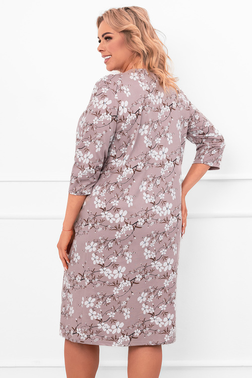 Nocna koszula Italian Fashion Oszima r.3/4 druk/wrzos