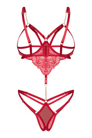Body sexy Obsessive Matildea crotchless teddy czerwony