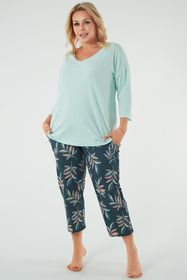 Piżama Italian Fashion Julietta r.3/4 sp.7/8 pistacja/druk