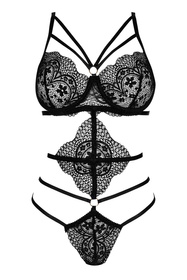 Beauty Night Elaris teddy body z koronką i paseczkami black