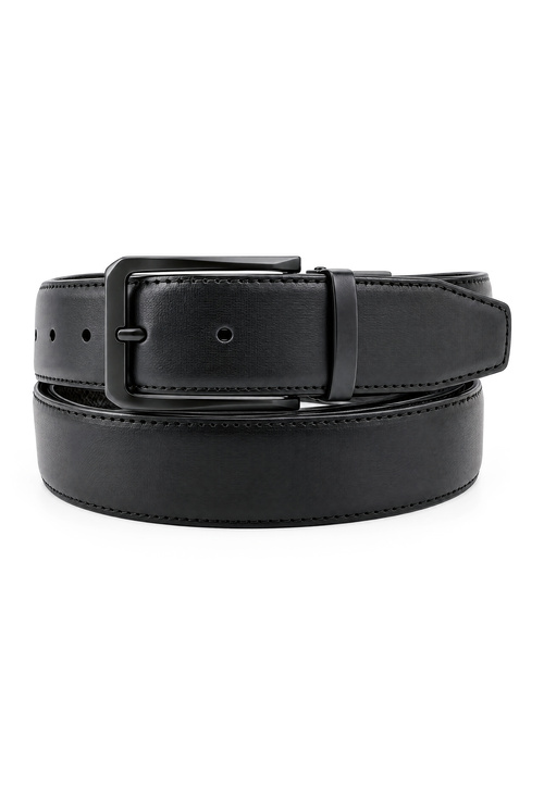 Vivisence PM003 Pasek męski skórzany dwustronny, czarny