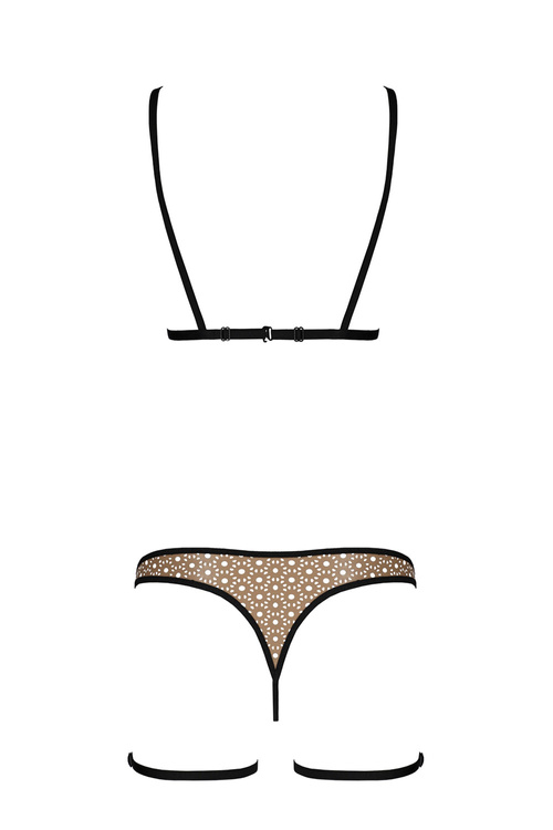 Nocna komplet biustonosz + stringi Passion Gabi set black
