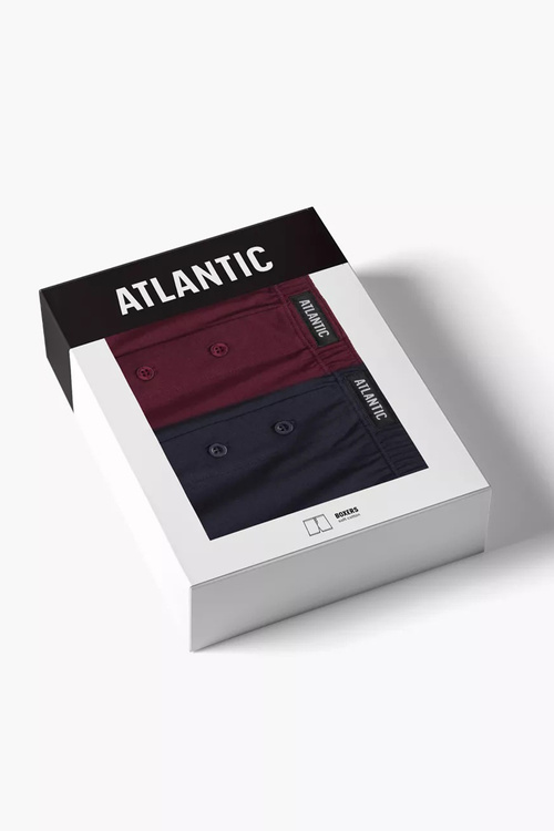 Bokserki Atlantic 2MBX-054 2-pack wino/khaki
