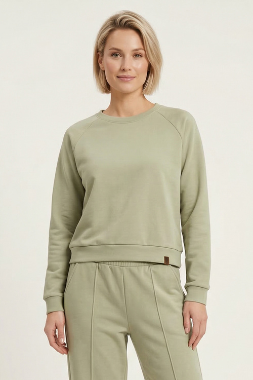 Vivisence 9004 bluza nierozpinana z okrągłym dekoltem oliwkowy