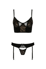 Nocna komplet biustonosz + stringi Casmir Lara set black