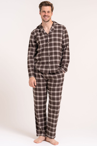 Moraj PDM5700-003 piżama flanelowa w kratę brown