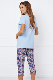 Nocna piżama Italian Fashion Carbonia kr.r. sp.3/4 niebieski/druk