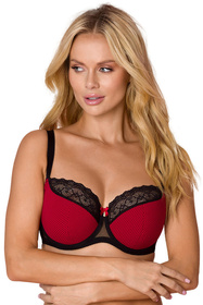 Vena VB-453 Biustonosz półusztywniany, czerwony-czarny