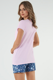 Piżama Italian Fashion Tulip kr.r. kr.sp. róż/druk