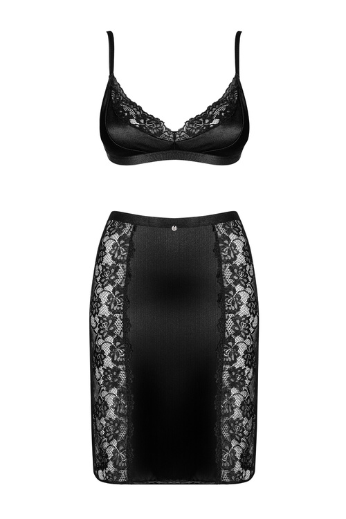 Obsessive Blanita 2-pcs set Nocna sexy kostium, czarny