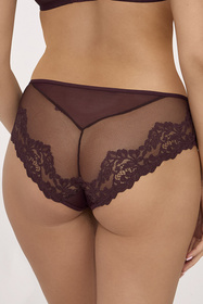 Ava 2232 Solene figi z wysokim stanem z ażurową koronką chocolate brown