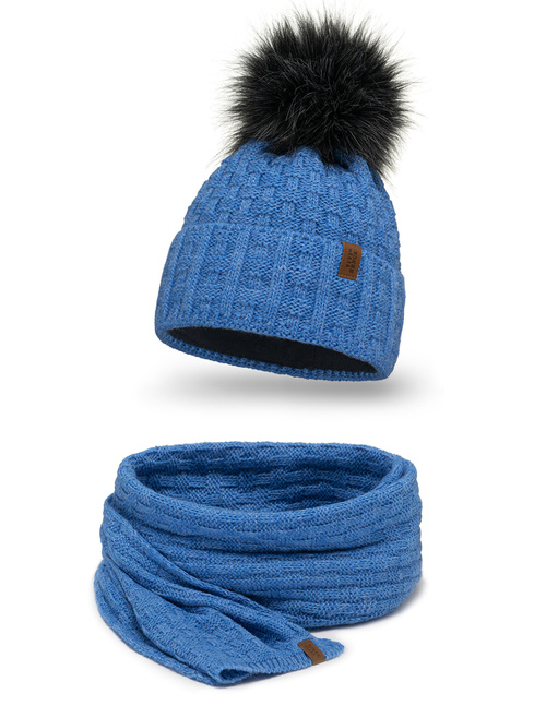 Vivisence 7015Kmpl Komplet czapka+szalik, jeans