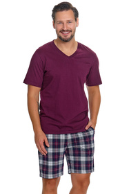 Doctor Nap PMB.7476 piżama męska krótka w serek burgundy