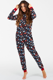 Kombinezon długi Italian Fashion Makala dł.r. dł.sp. druk/granat