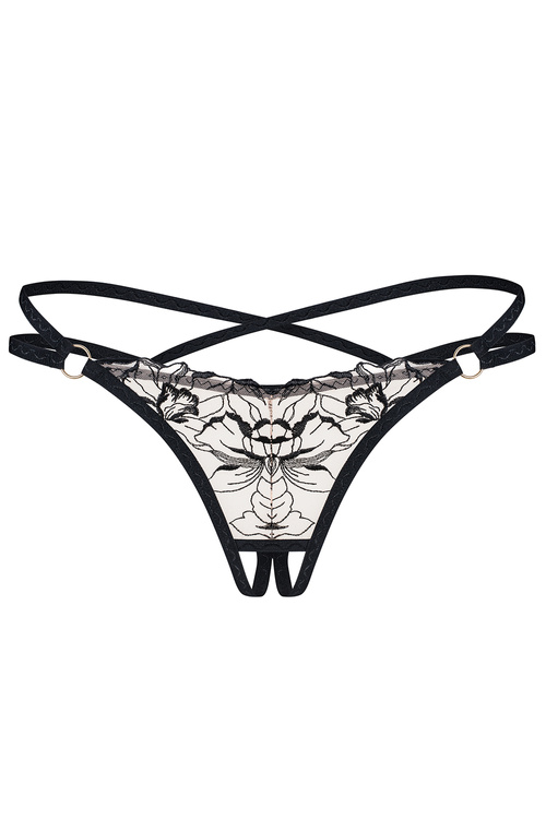 Obsessive Vila Blanes stringi otwarte z haftem multicolor